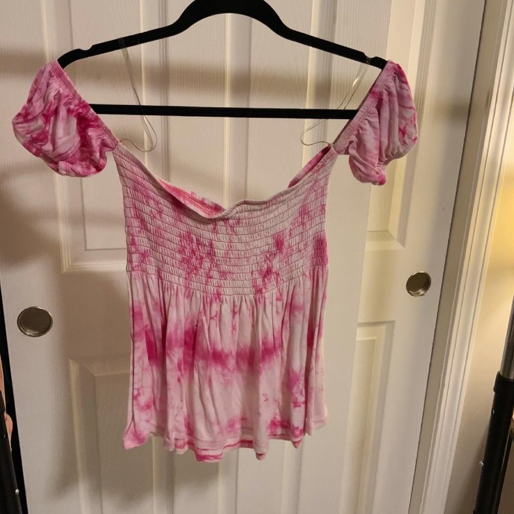 Off- Shoulder Tye-Dye pink tube top